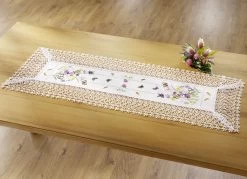 Tisch- Und Raumdekoration Mit Spitzenborte -Haushaltsgegenstände Geschäft tisch und raumdekoration mit spitzenborte farbe weiss bunt groesse 101 3