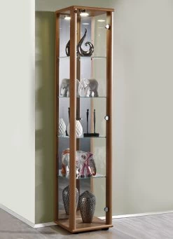 Vitrine, 1-türig, Mit LED-Beleuchtung -Haushaltsgegenstände Geschäft vitrine 1 tuerig mit led beleuchtung farbe nussbaum