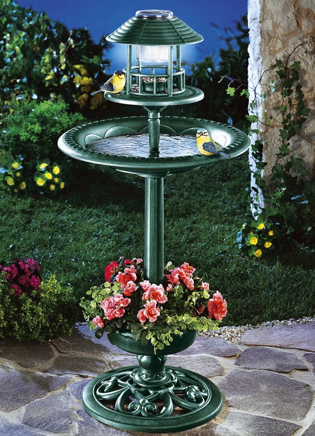 Vogelbad Mit überdachtem Futterbehälter 4 Vogelbad Mit überdachtem Futterbehälter – Bild 2