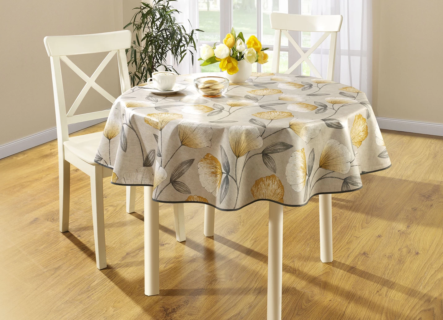 Wachstuch-Tischdecke Mit Ginkgo-Motiven 4 Wachstuch-Tischdecke Mit Ginkgo-Motiven – Bild 2