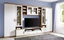 Wohnwand Mit LED-Glasbodenbeleuchtung